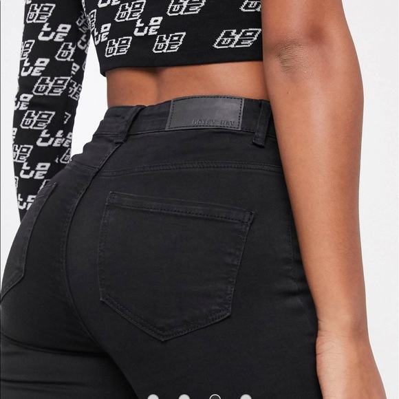NWT Noisy May Black Skinny Fit High Waist Super Slim Leg Callie 30/30 - Picture 3 of 3